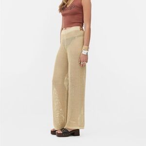Rita Ora x Primark Gold Crochet Wide Leg Pants